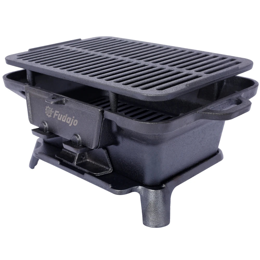 Hign-concerned Oval Cast Iron Grill Outdoor Portable Charcoal Tabletop