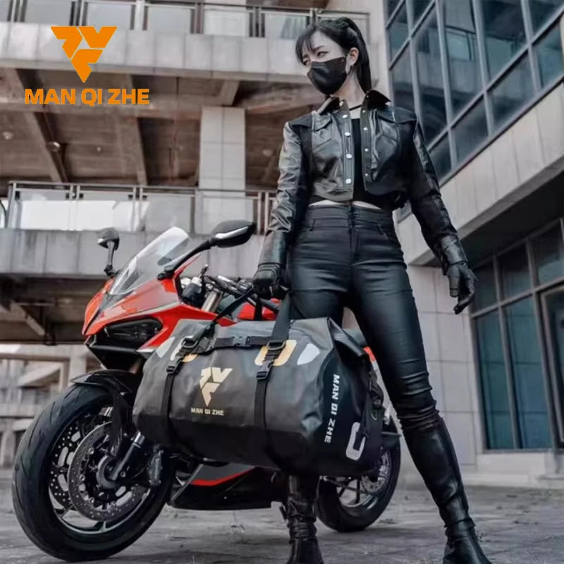FEHER Motorcycle Tail Bag Expandable 40L & 60L Large Capacity Tear-resistant Waterproof Riding Seat Bags for Motorcycle Travel