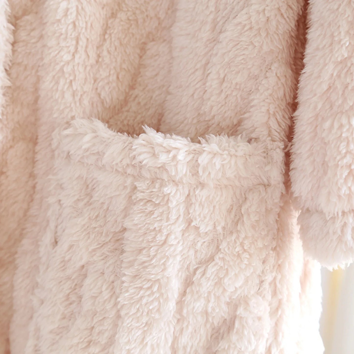 Women'S Loose Hooded Robe Nightgowns With Thick Plush Long Autumn/Winter Coral Fleece Bathrobe With Big Pockets Woman Nightwear