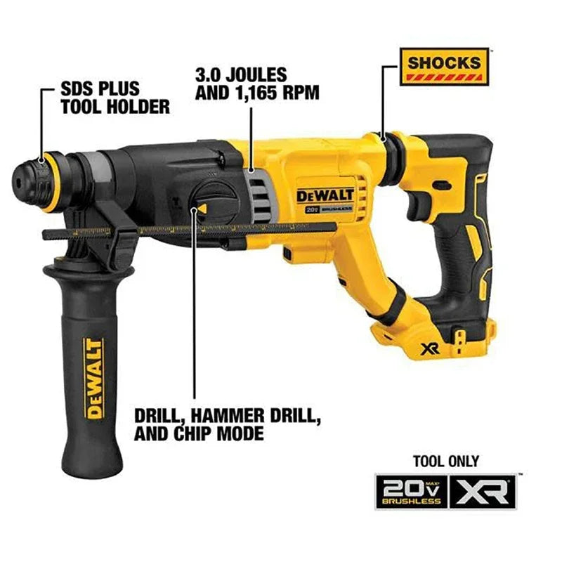 DEWALT DCH263 20V Brushless SDS Hammer Drill With D-Handle
