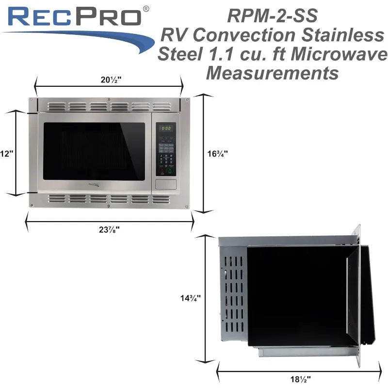 RecPro RV Convection Microwave Stainless Steel 1.1 cu. ft.  120V ，Microwave ， Appliances