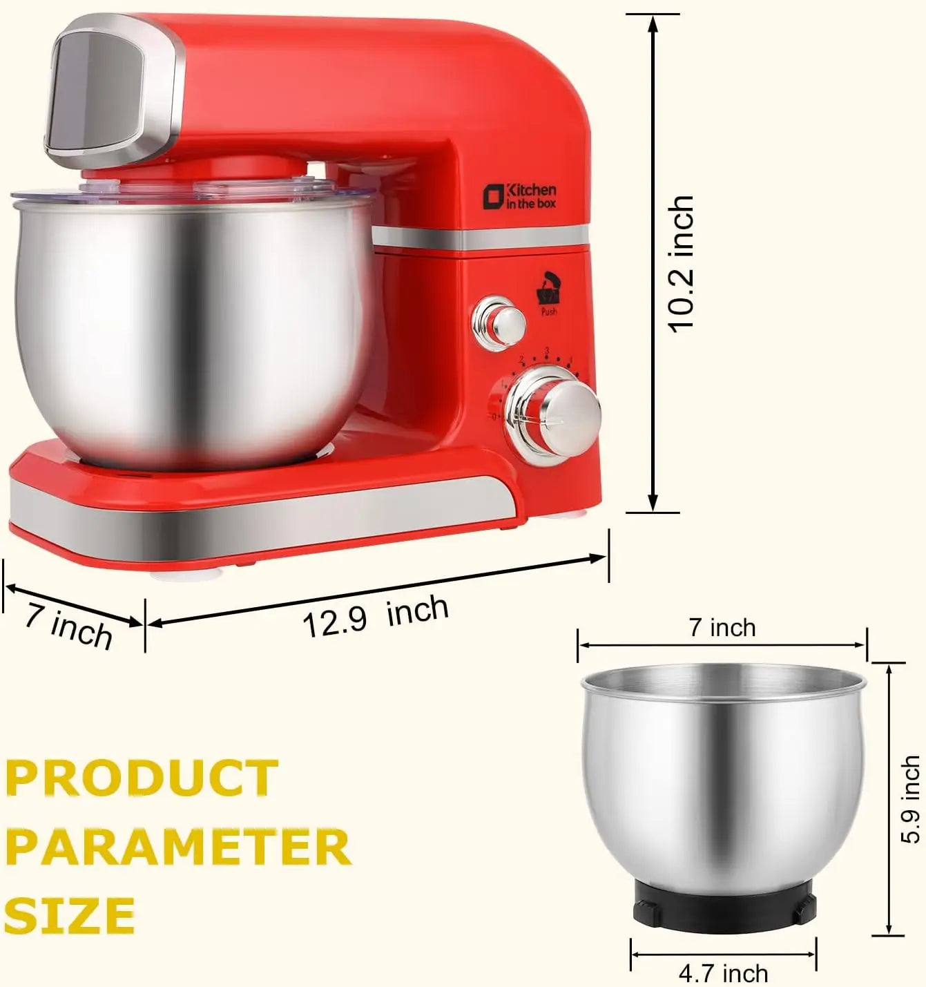 Stand Mixer, 3.2Qt Small Electric Food Mixer,6 Speeds Portable Lightweight Kitchen Mixer for Daily Use with Egg Whisk,Dough