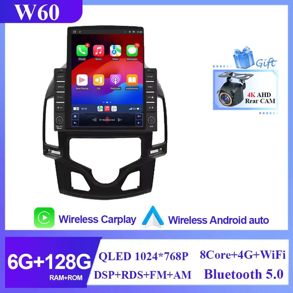 9.7 INCH Car Radio For Hyundai I30 2006 2007 2008 2009 2010 2011 Multimedia Android 14 4G WIFI No DVD Player 2 Din Carplay BT