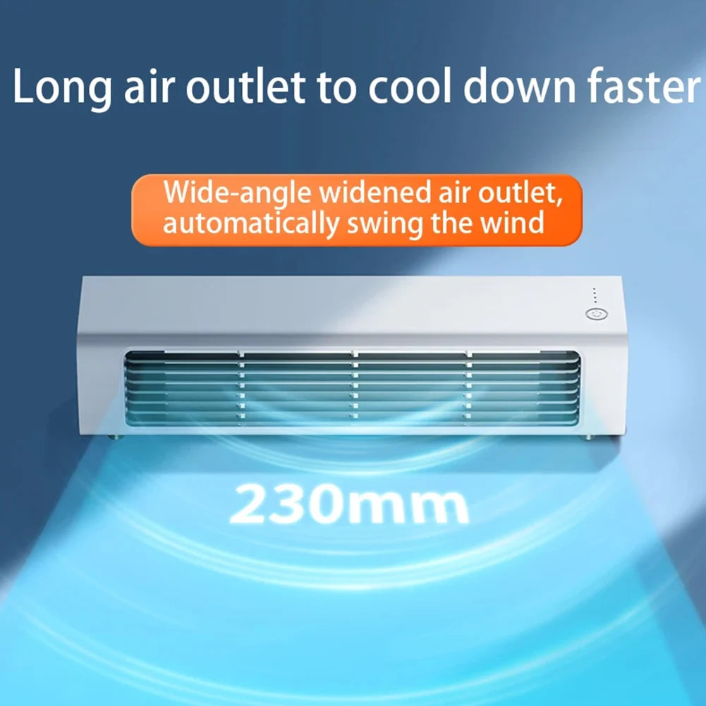 3000mAh Tower Fan Wall Mounted Leafless Fan 3 Mode Silent Air Conditioner Fan Strong Wind Electric Fan for Home Office Bedroom