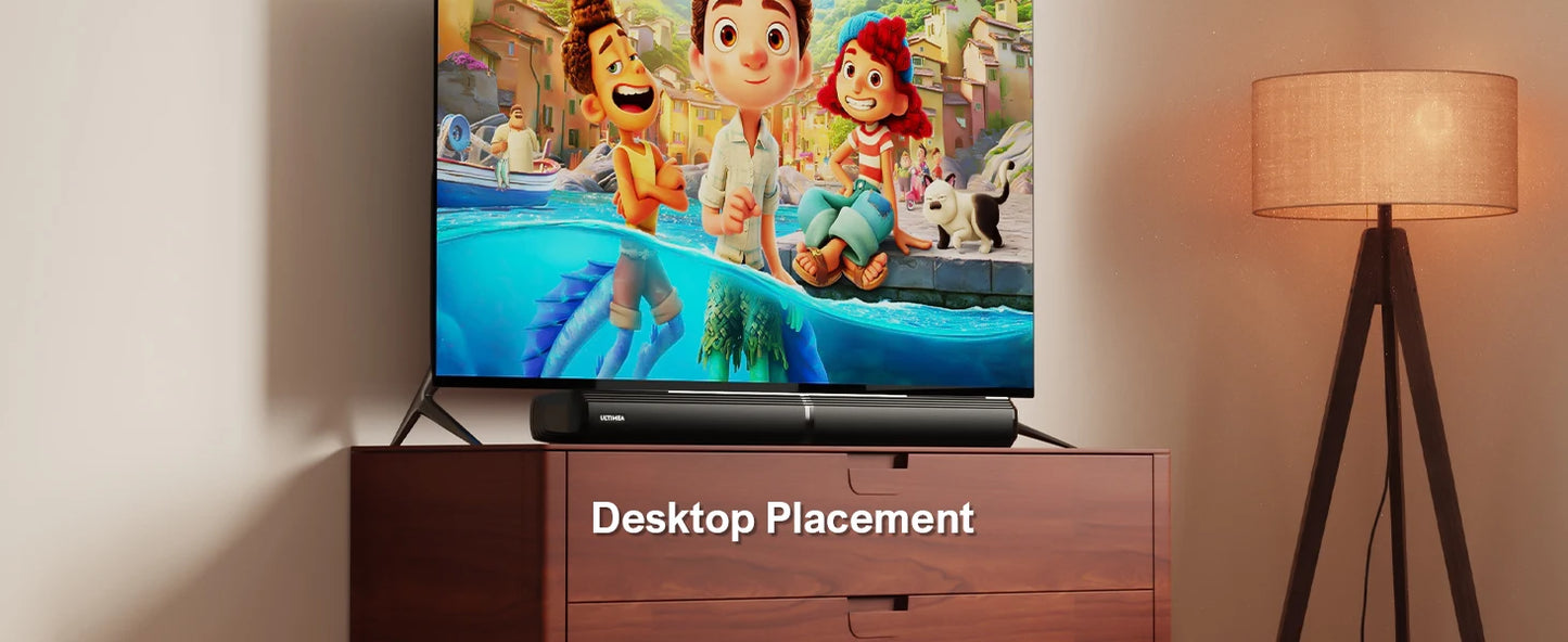 ULTIMEA 100W 2.2ch TV Sound Bar, 2-in-1 Detachable Bluetooth Soundbar for TV, Bass Adjustable, 3 EQ Modes, Apollo S40 Series