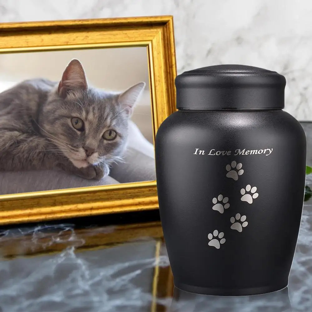 Metal Pet Urns For Dogs Cat Ashes Urn Puppy Cremation Box For Living Room Dog Funeral Container Memorial Funerary Supplies