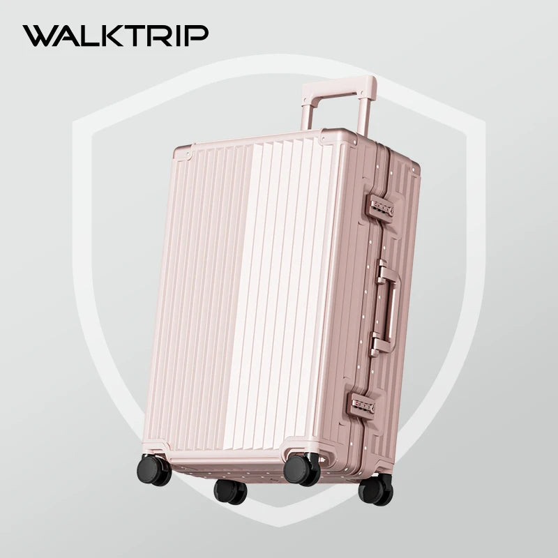 Fashionable PC aluminum frame luggage for women, 20/22/24/26/28 inches, boarding case, trolley travel bag, men's password case