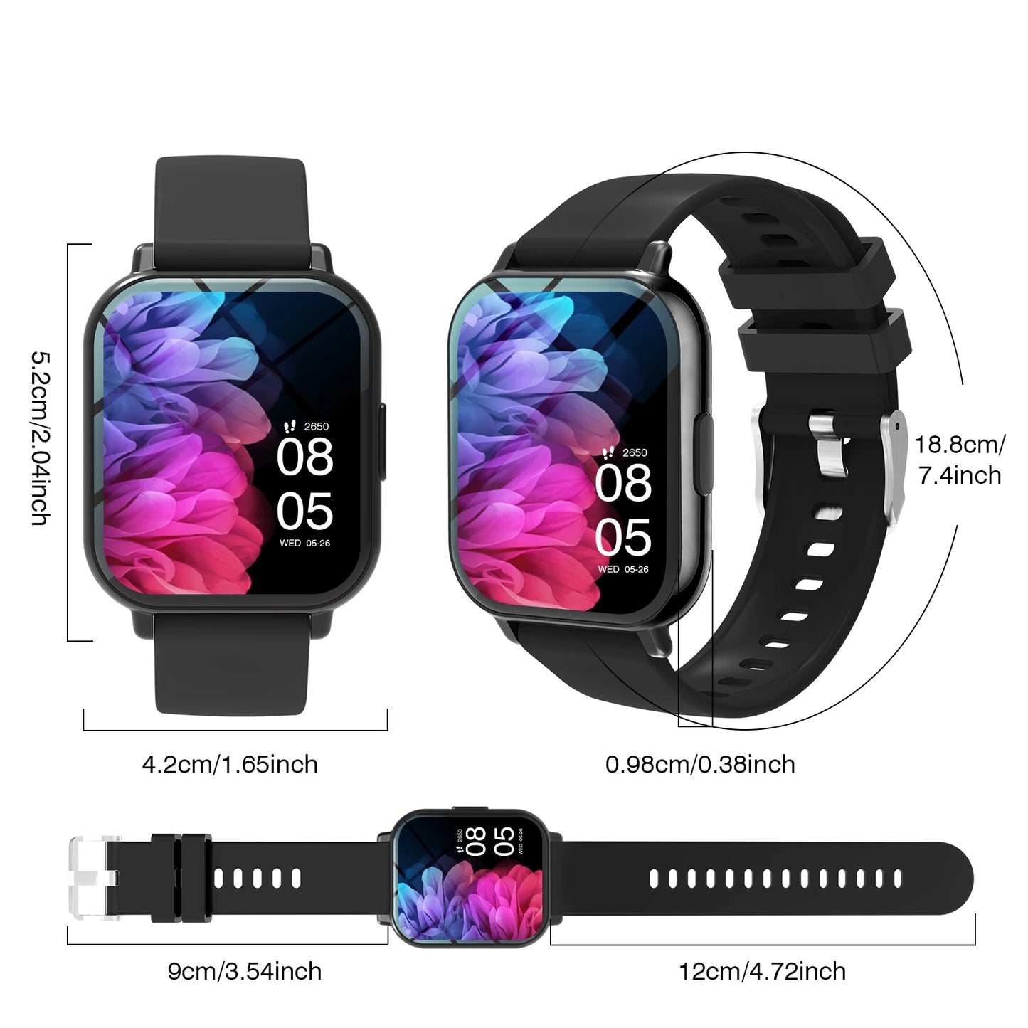 New Smart Watch 2025 Military Men Outdoor Sports Fitness Tracker Health Monitoring 1.81Inch Bluetooth Call Smartwatch