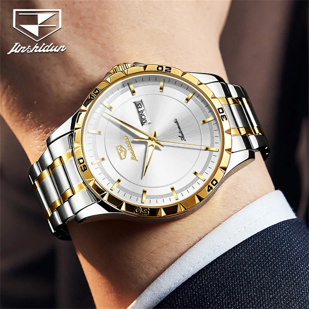 JSDUN 8964 Luxury Brand Men Watch Auto Date Deep Waterproof Stainless steel High Quality Automatic Mechanical Watch for Men