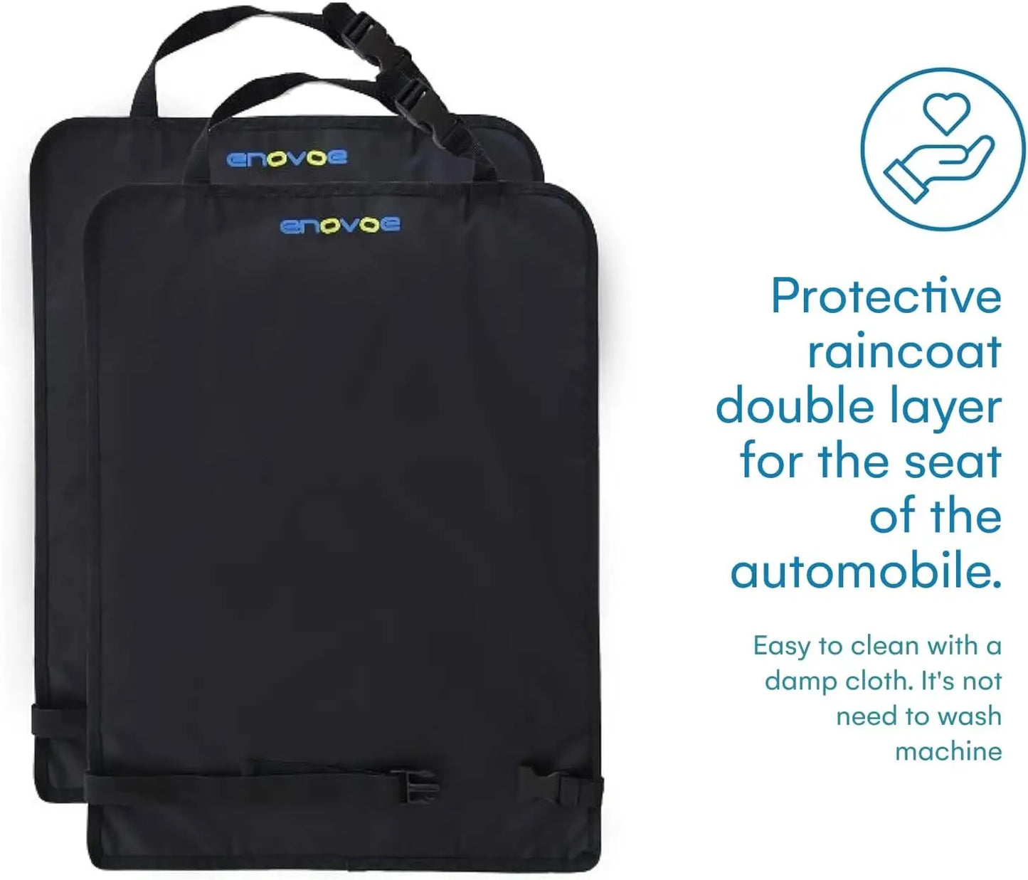 4-Pack Kids Car Seat Protectors - Waterproof, Adjustable Straps, 18"x24", Prevents Mud & Scratches