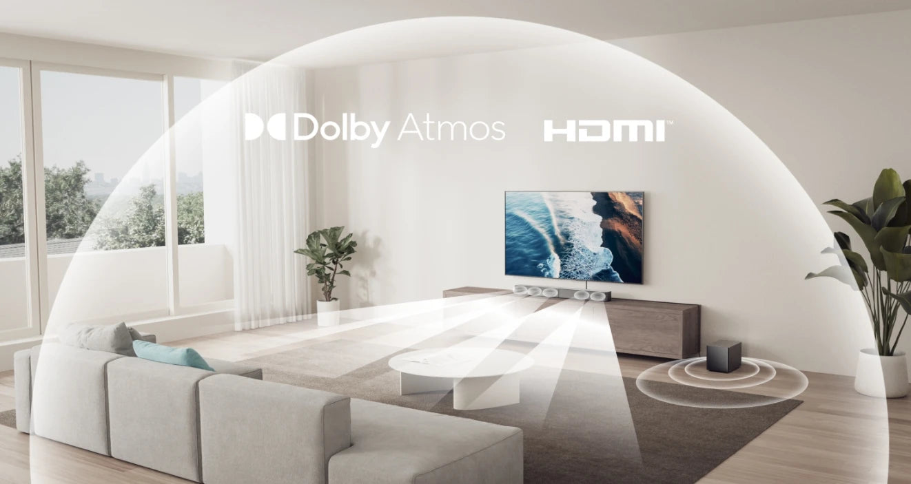 ULTIMEA 340W 5.1CH Surround Sound Bar with Dolby Atmos and Subwoofer, VoiceMX,BassMX, APP Control, Home Theater Soundbar Speaker