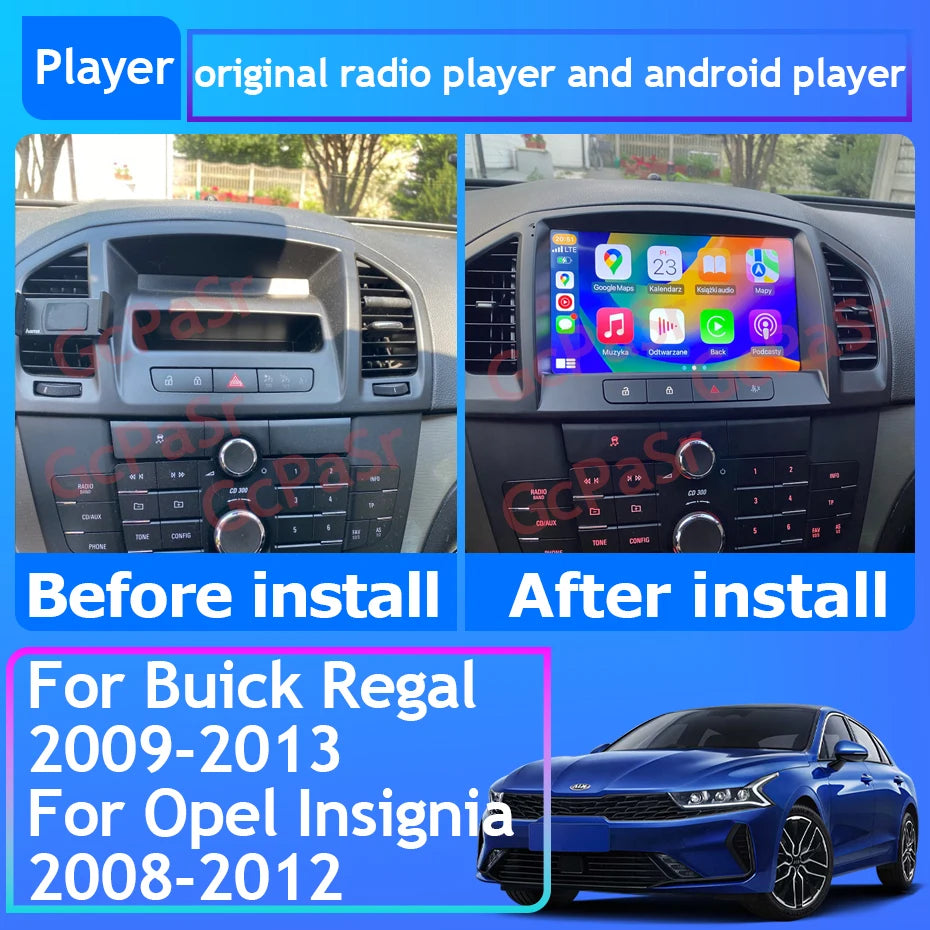 Car Radio Carplay Android 16 For Opel Insignia 2008 - 2012 For Buick Regal 2009 - 2013 Navigation GPS Stereo 4G Wifi No 2din DVD