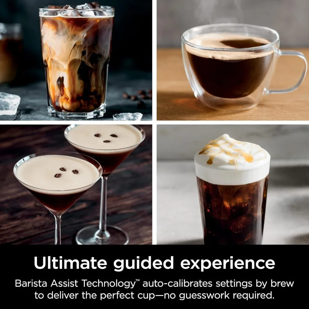 Ninja Luxe Café 3-in-1 Espresso, Drip Coffee and Cold Brew Machine | Intergrated Coffee Grinder, Milk Frother, Assisted Tamper &