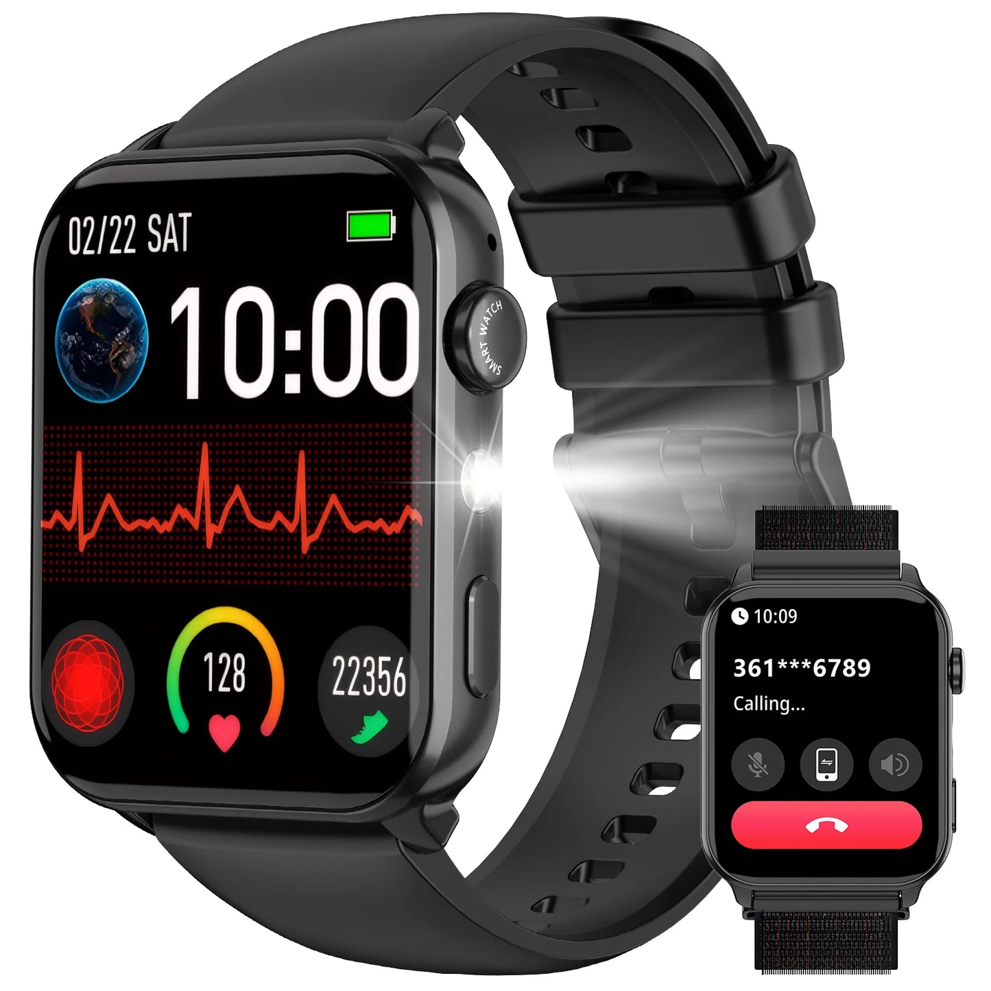 SOPZTENI 2025 New R30 Max Smartwatch with LED Flashlight 1.91'' TFT Screen Health Monitor Bluetooth Call Watch for Android IOS