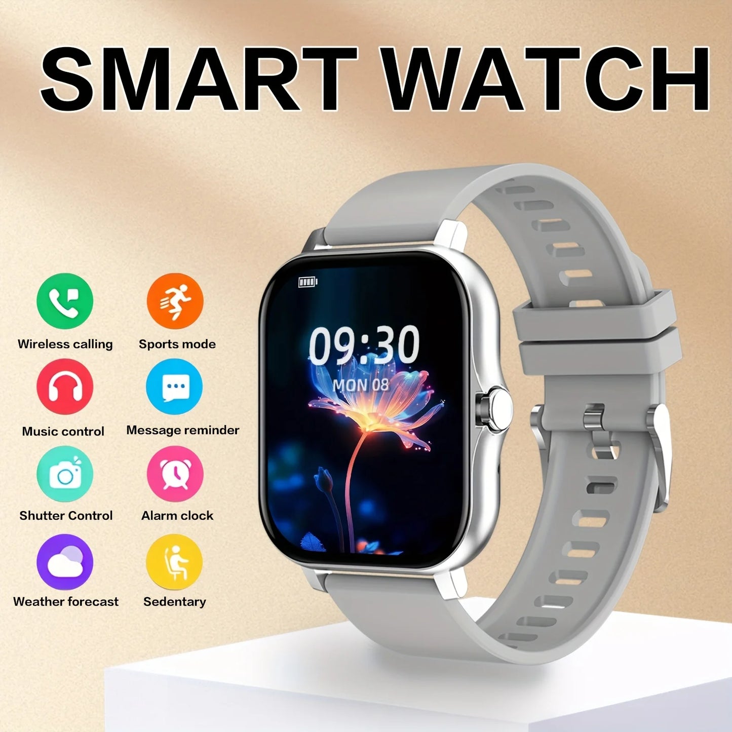 LAXASFIT Smart Watch 1.83-inch Color Display Bluetooth Calling Heart Rate Monitoring Men Women Smartwatch For Android iOS