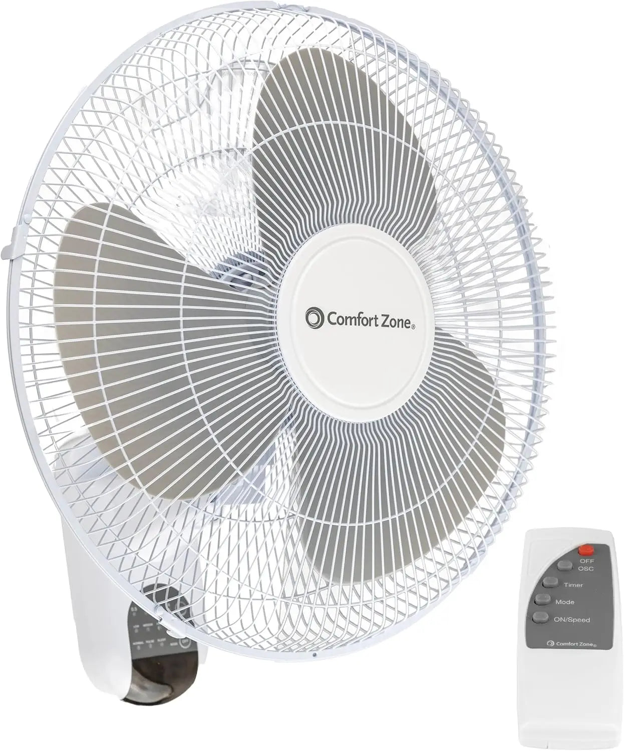 16-inch Wall Mount Fan with Remote, Quiet 3-Speed, Timer, Adjustable Tilt for Bedroom Home Gym Office
