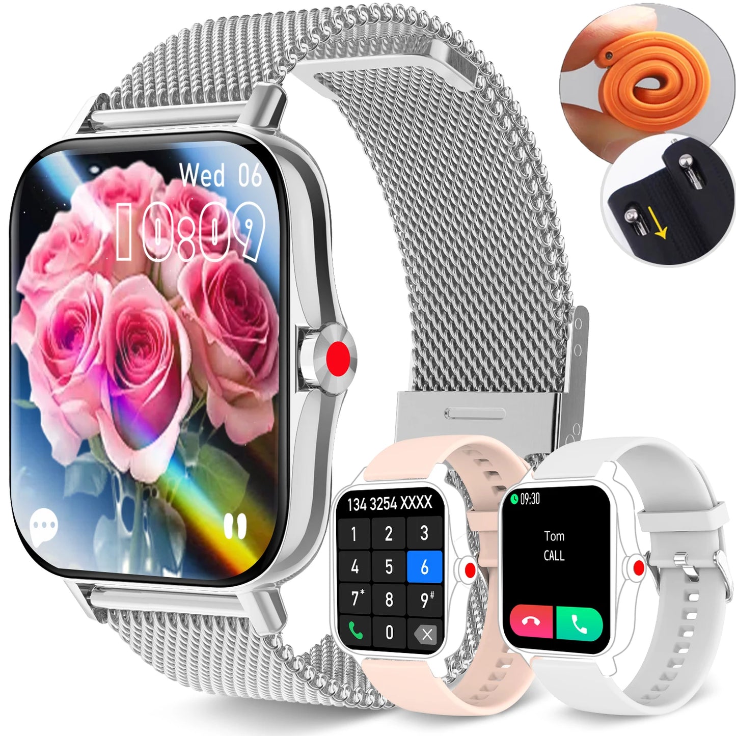 1.69" Touchscreen Smartwatch | Wireless Calls Watch, Fitness Tracker for iPhone/Android, Sports Watch, Great Gift for Family