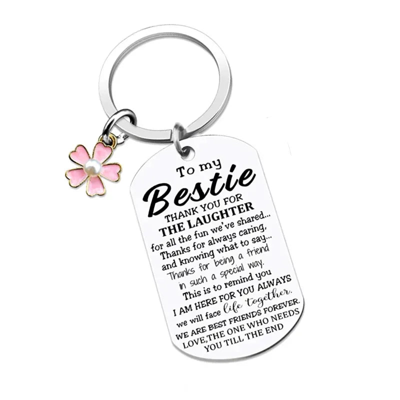 Unique Bestie Gifts,Bestie Flowers,Best Friend Keychain,Birthday Keyring,Good True Friends Friendship Urn Pet urn Pet memorial