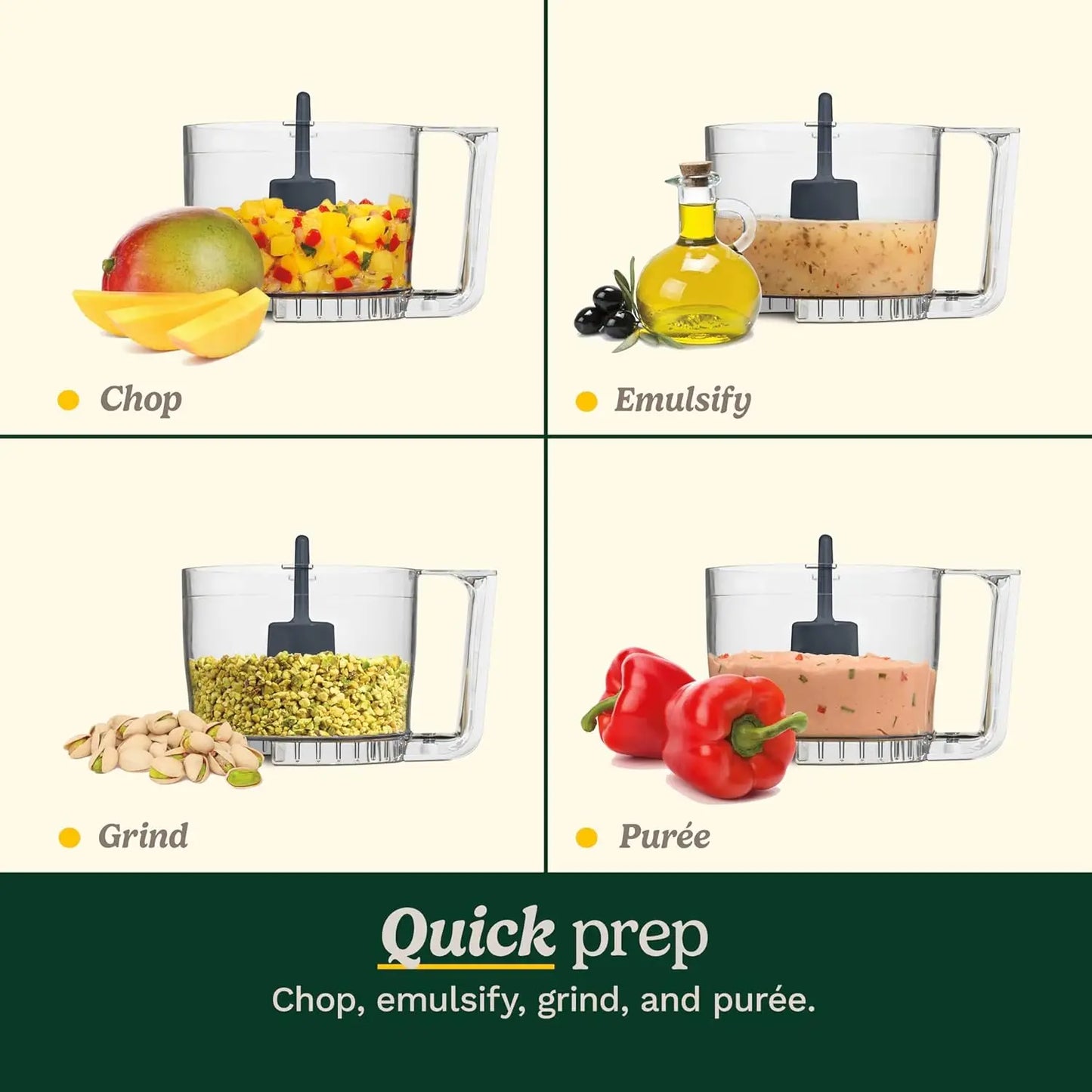 Mini-Prep Plus Food Processor, 24-Ounce Mini Food Processor to Chop Herbs, Vegetables, and Hard Cheese, 24-Ounce Work Bowl