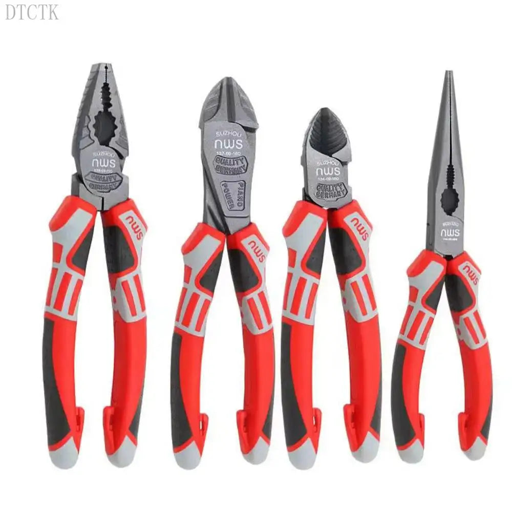 DTCTK Inch Cr-V Steel Wire Pliers Wire Cutter Sharp Nose Pliers Diagonal Nose Pliers Industrial Grade Hand Tools for Electrician