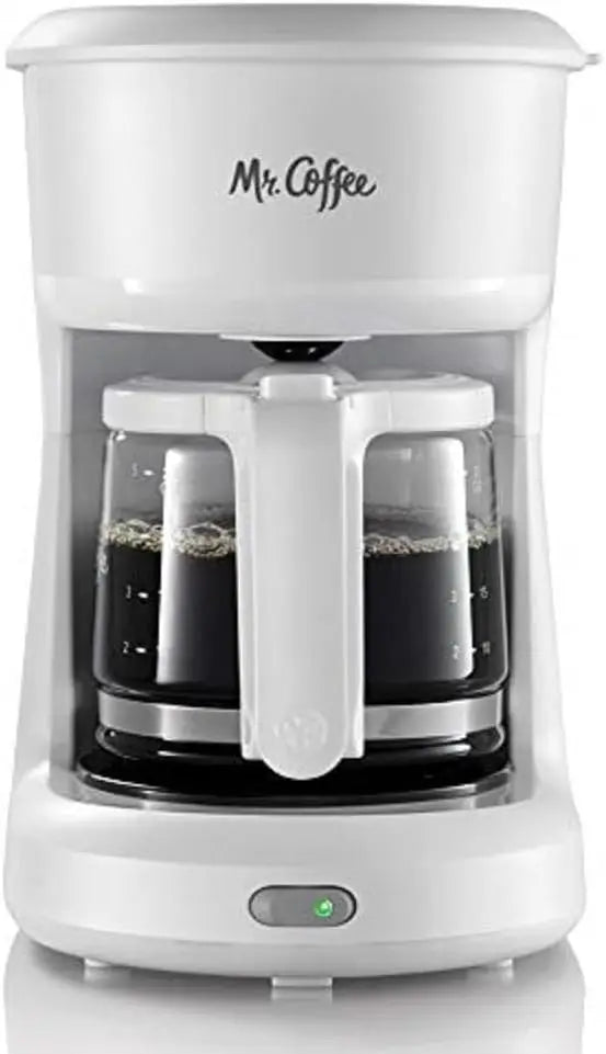 Compact 5-Cup Manual Brew Coffee Maker with Switch Control, Sleek White Design for Home or Office Use