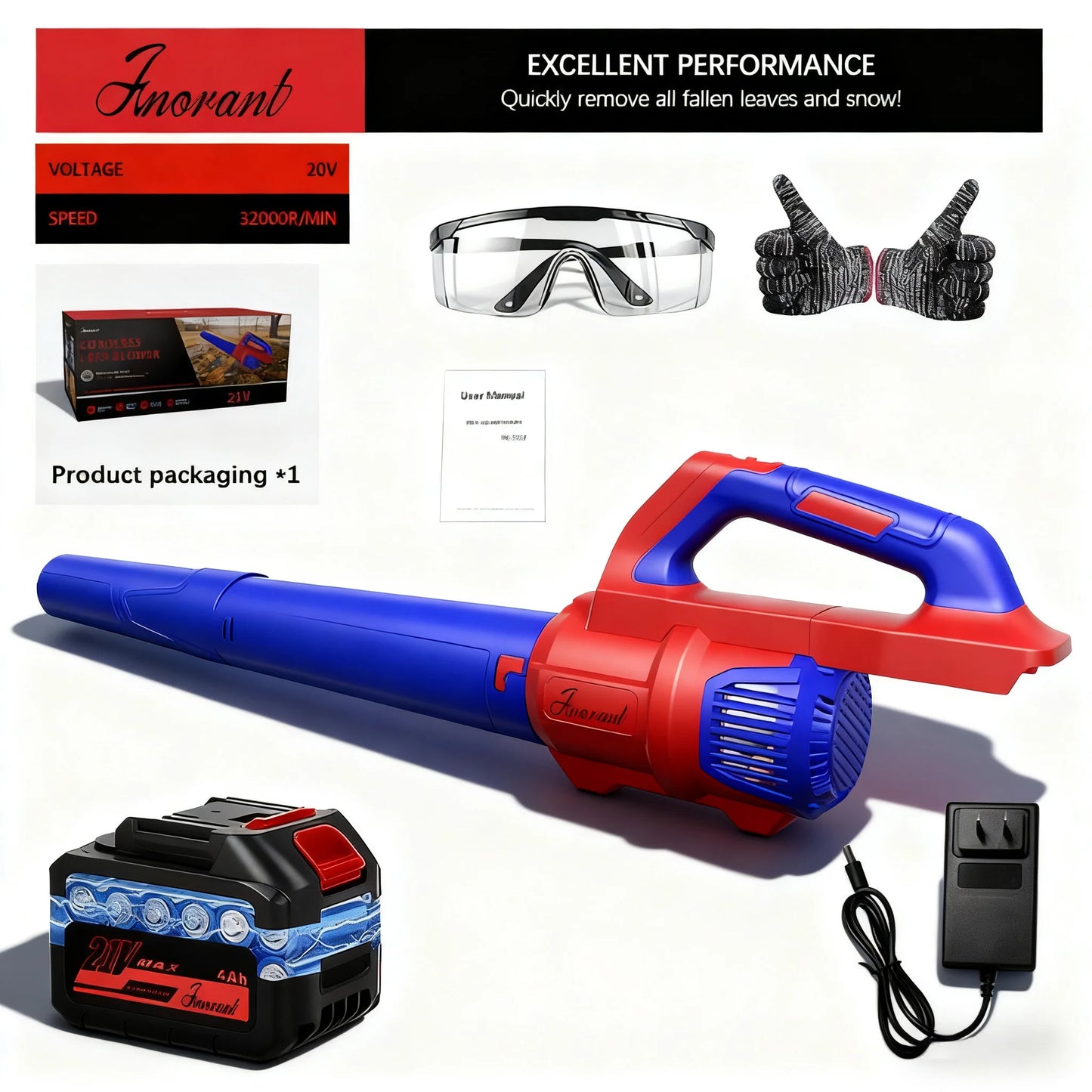 Cordless Leaf Blower Compatible With 20V Max Battery 500CFM