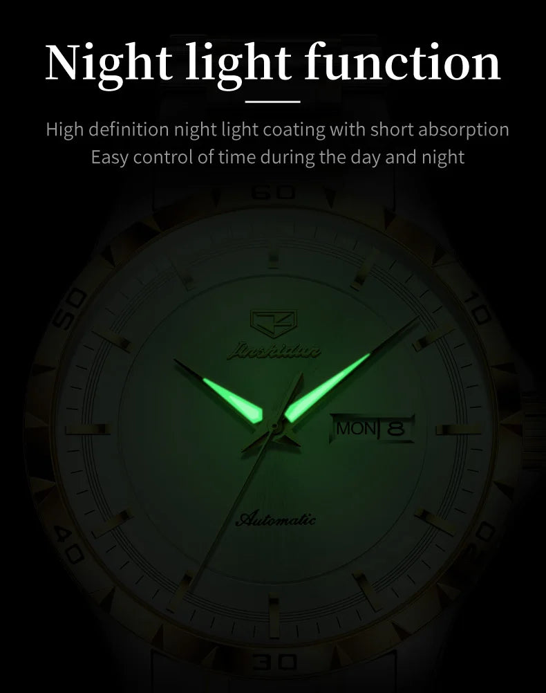 JSDUN 8964 Luxury Brand Men Watch Auto Date Deep Waterproof Stainless steel High Quality Automatic Mechanical Watch for Men