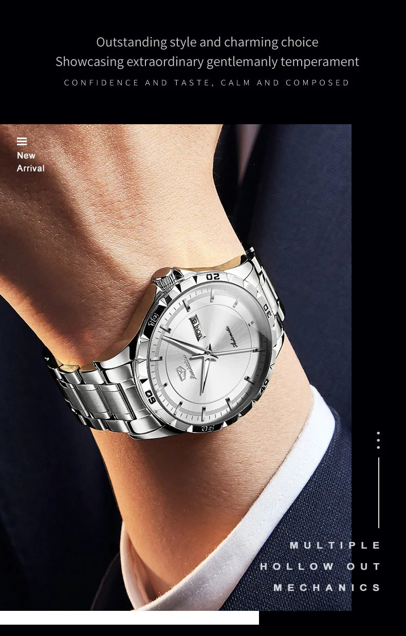 JSDUN 8964 Luxury Brand Men Watch Auto Date Deep Waterproof Stainless steel High Quality Automatic Mechanical Watch for Men