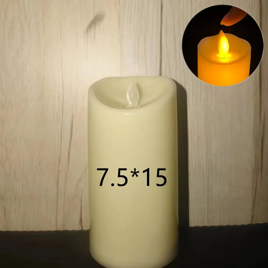 Flameless Flickering LED Candles Battery Operated for Wedding Birthday Party Romantic Ambience Home Decor Warm Light 3D Flame