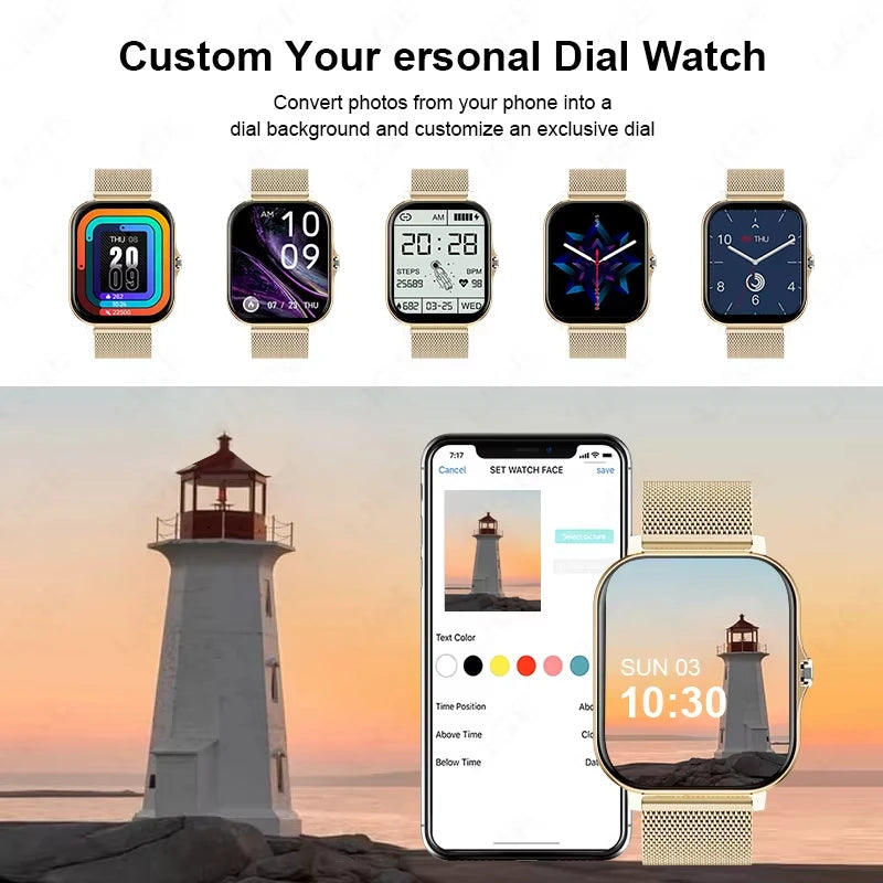 LAXASFIT Smart Watch 1.83-inch Color Display Bluetooth Calling Heart Rate Monitoring Men Women Smartwatch For Android iOS