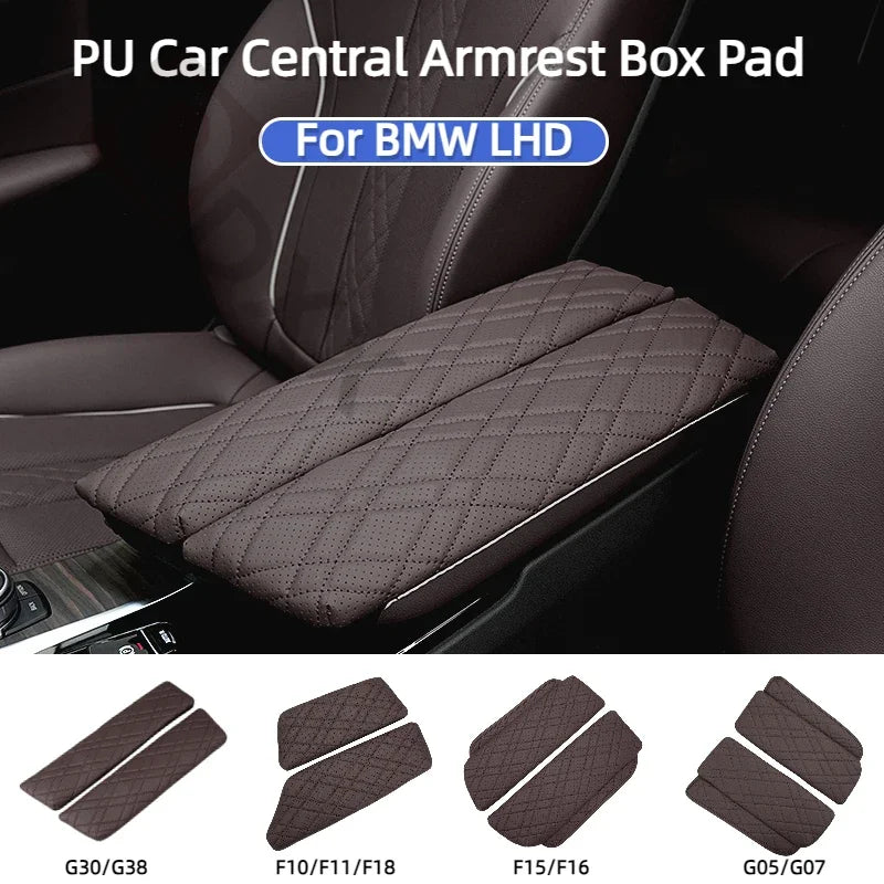 2PCS Car Central Armrest Box Console Cover Auto Styling Accessory For BMW Series5 G30 G38 F10 F11 F18 F15 F16 G05 G07 X5X6X7 LHD