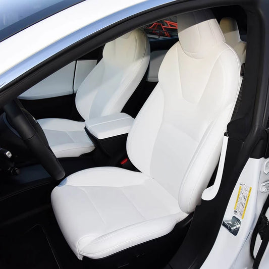 For Tesla Model S 2021 2022 2023 2024 2025 Vegan Nappa Leather Custom Car Seat Covers Full Set Interior Protector Accessories