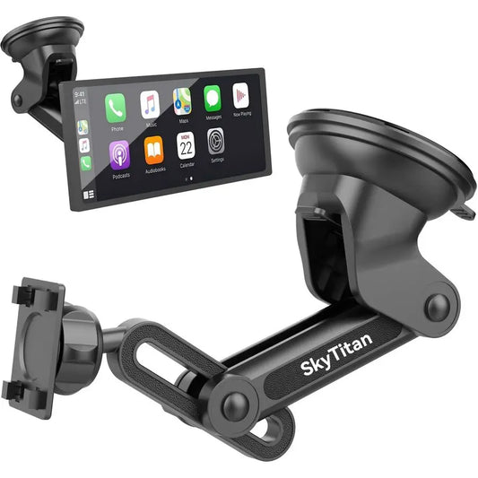 Cup Car Mount for Portable CarPlay Screens, Adjustable Angles, Flexible Long Arm, Windshield Dashboard Mounting Solution for inC