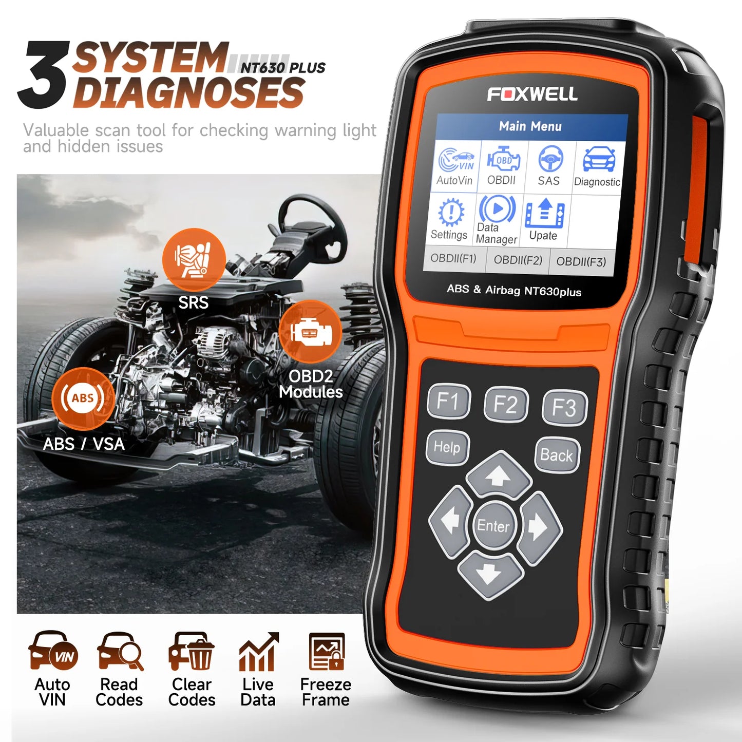 OBD2 Automotive Scanner Engine ABS SRS EPB OIL SAS Calibration ODB OBD2 Code Reader FOXWELL NT630 Plus Auto Car Diagnostic Tool
