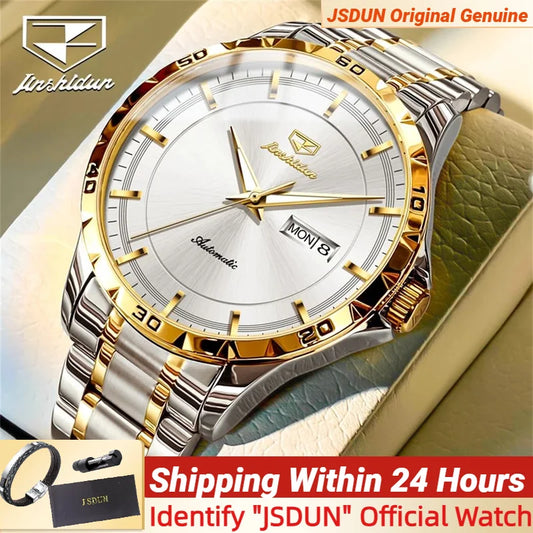 JSDUN 8964 Luxury Brand Men Watch Auto Date Deep Waterproof Stainless steel High Quality Automatic Mechanical Watch for Men
