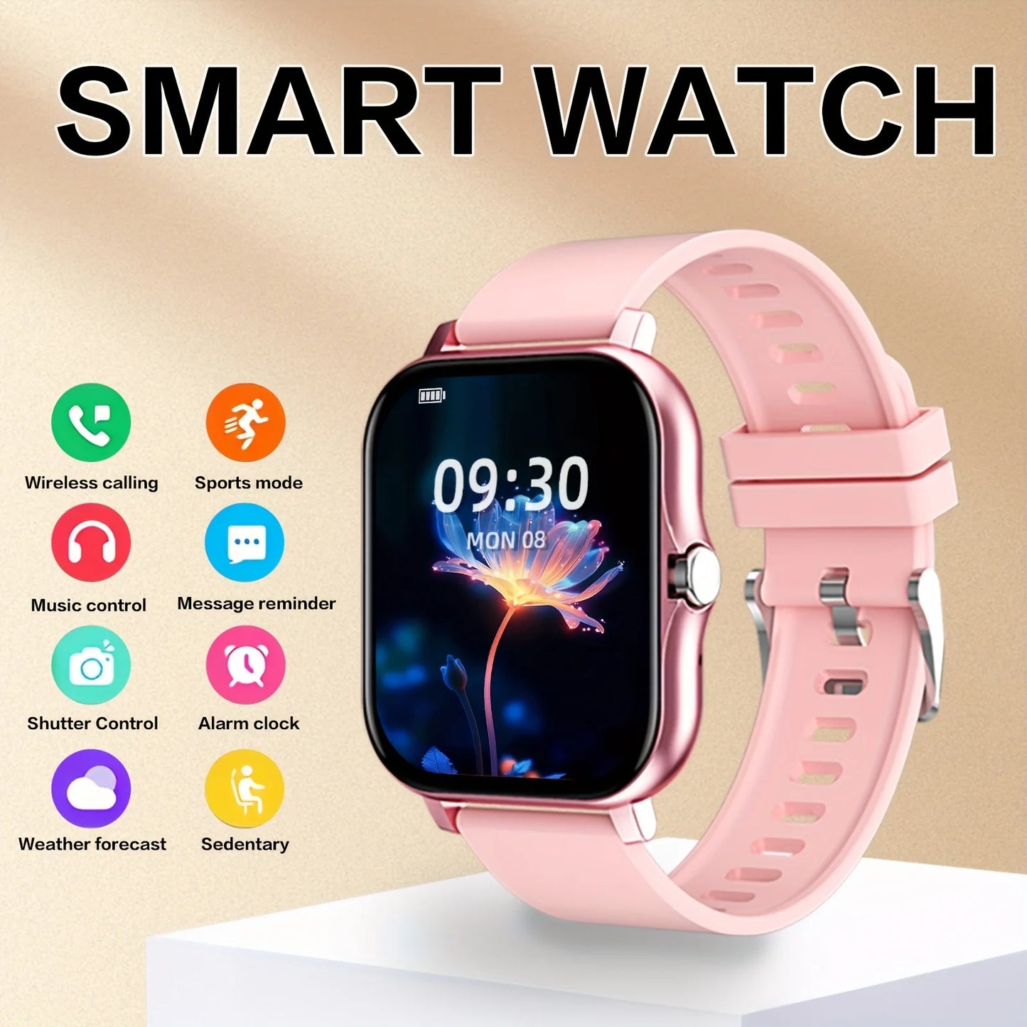 LAXASFIT Smart Watch 1.83-inch Color Display Bluetooth Calling Heart Rate Monitoring Men Women Smartwatch For Android iOS