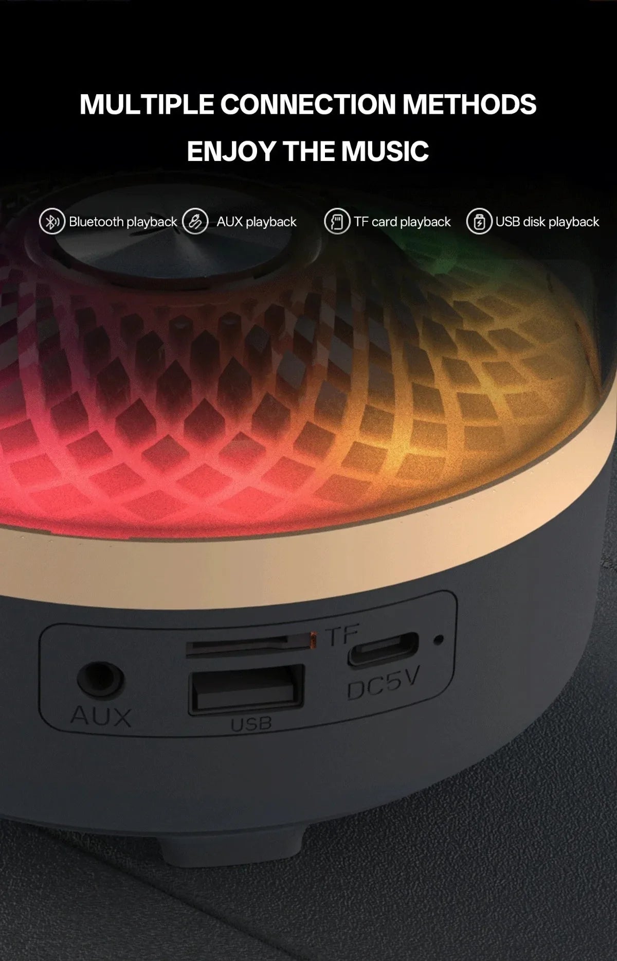 Portable Wireless Soundbar Bluetooth 5.3 Home Theater Speaker Subwoofer Hi-Fi Acoustic Breathing Lamp for Android IOS