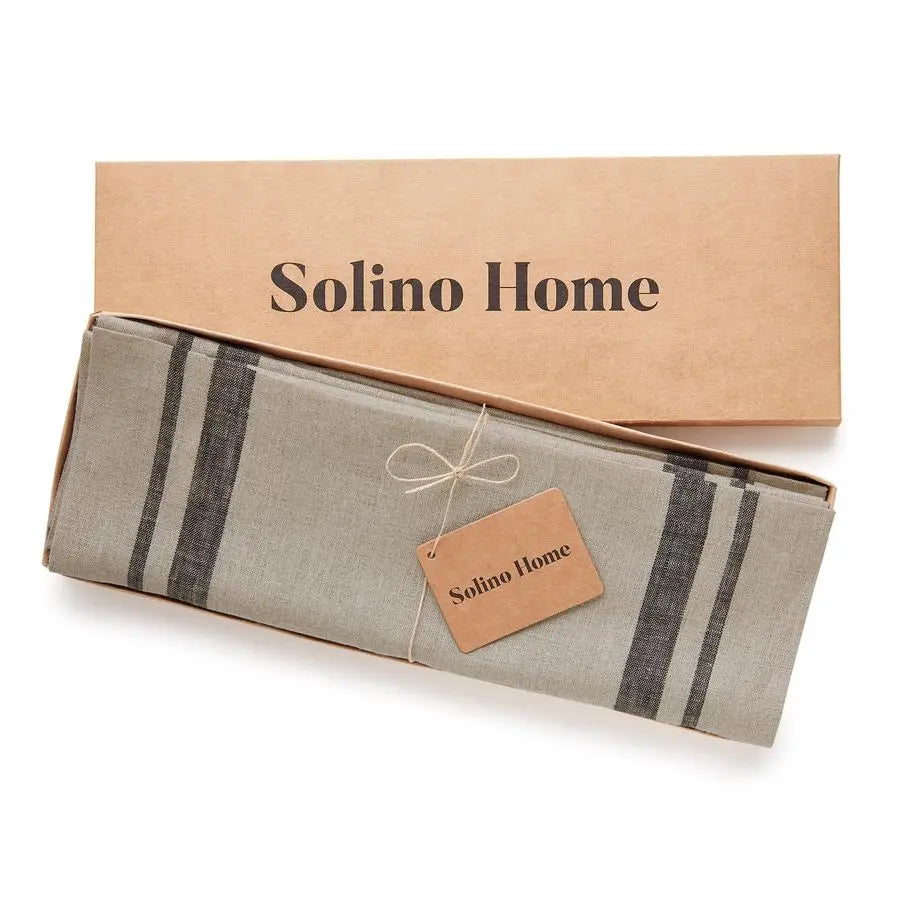 Linen French Stripe Placemats Set of 4100 Pure Linen Black and Natural Placemats 14 x 19 Inch for Winter, Spring, Easter Handcra