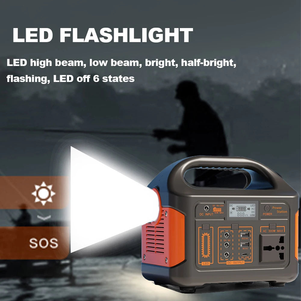 GaiaRay 300W 500W 460Wh Portable Power Station Solar Generator AC 110V Emergency Power Plant Camping Power Bank for Travel Home