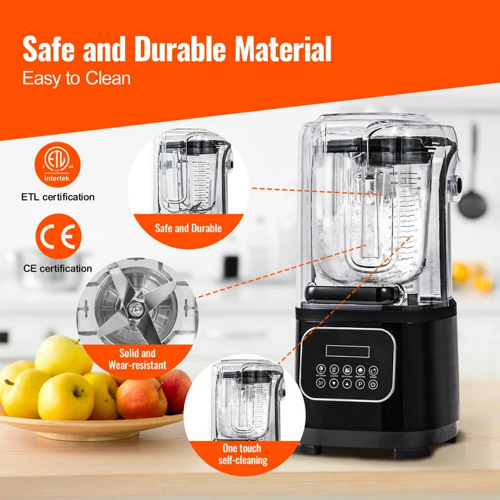 VEVOR 2L Smoothie Blender Commercial Grade Food Fruit Processor Multifunctional Mixer Make Shakes And Crush Technology Home