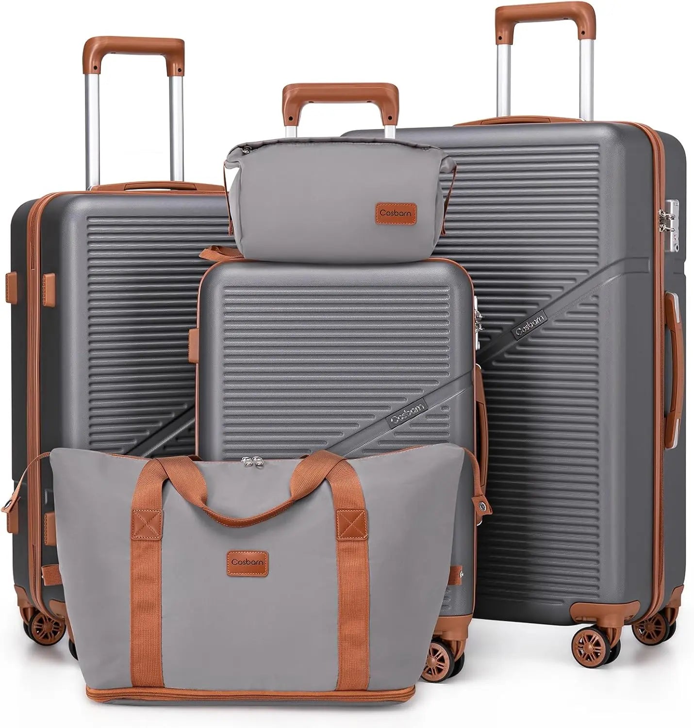 Luggage Sets 5 Piece Suitcases with Wheels, Suitcase Set ABS Hard Case Luggage with TSA Lock Spinner Wheels Durable Travel