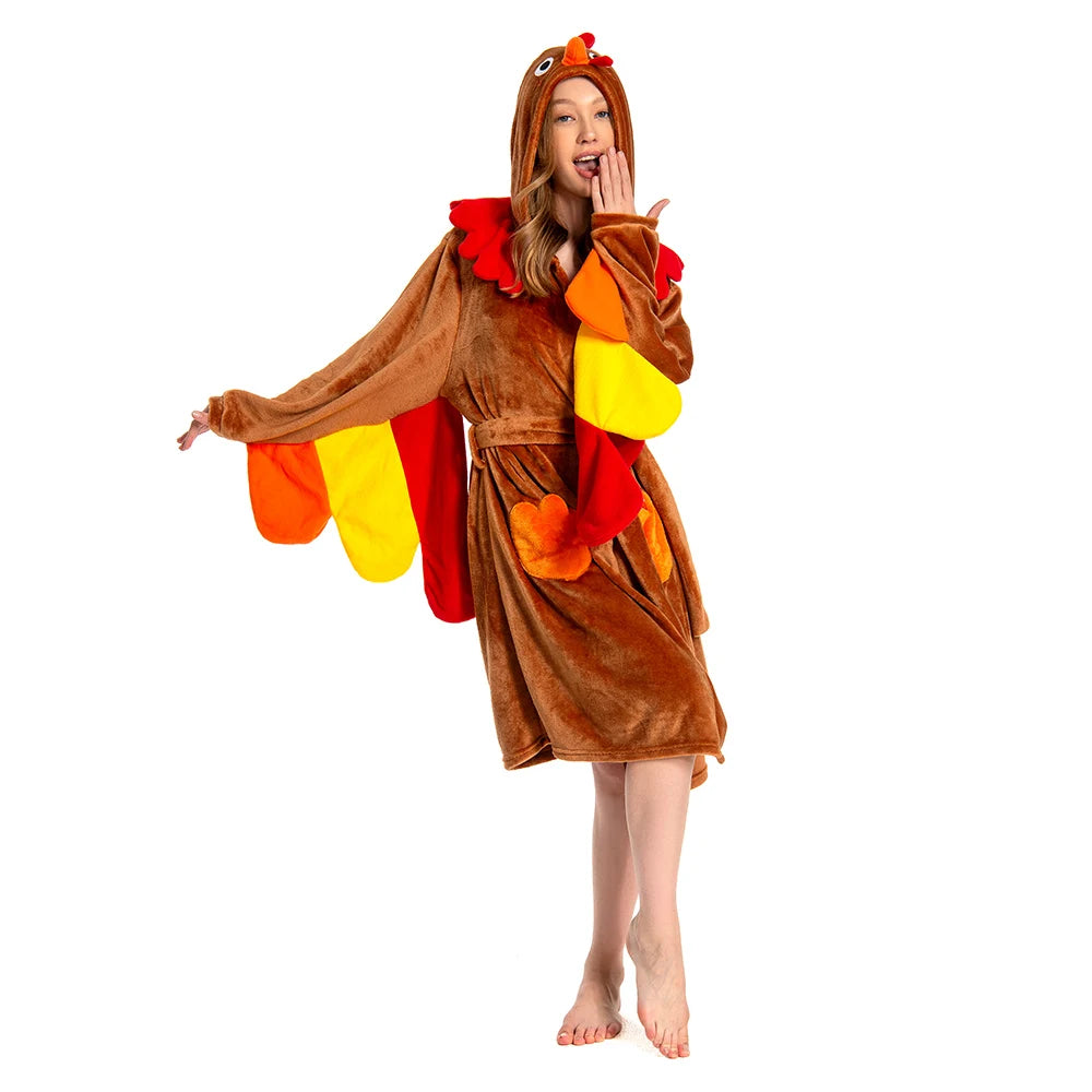 Animals Bathrobe Cartoon Soft Warm Soft Pajamas Adult Woman Onesie Hoodie Jumpsuit Sleepwear Home Clothing Cospiay Birthday Gift