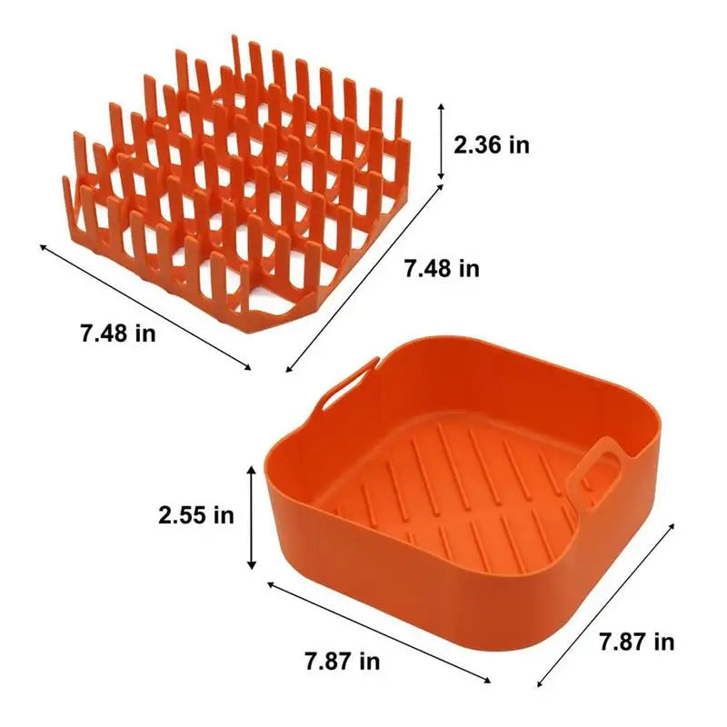 Air Fryer Bacon Cooker Tray Silicone Bacon Rack Tray Grease Catcher Non-Stick Perfect For Oven Microwave Cooking Bacon Sausage