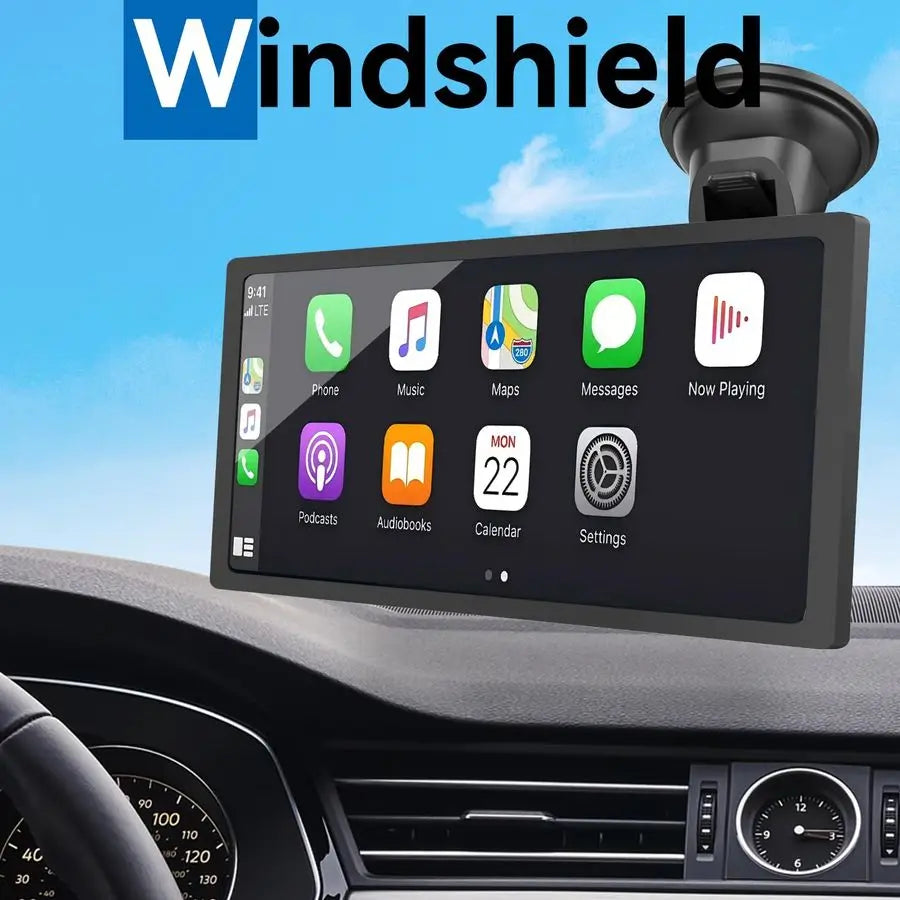Cup Car Mount for Portable CarPlay Screens, Adjustable Angles, Flexible Long Arm, Windshield Dashboard Mounting Solution for inC