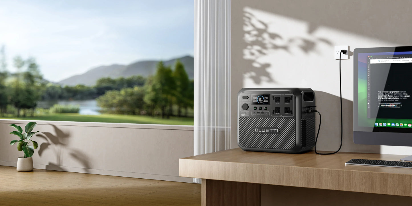 【US Plug】BLUETTI Portable Power Station Elite 200 V2, 2073.6Wh Battery 2600W AC Outlets, for Camping, Off-grid, Power Outage