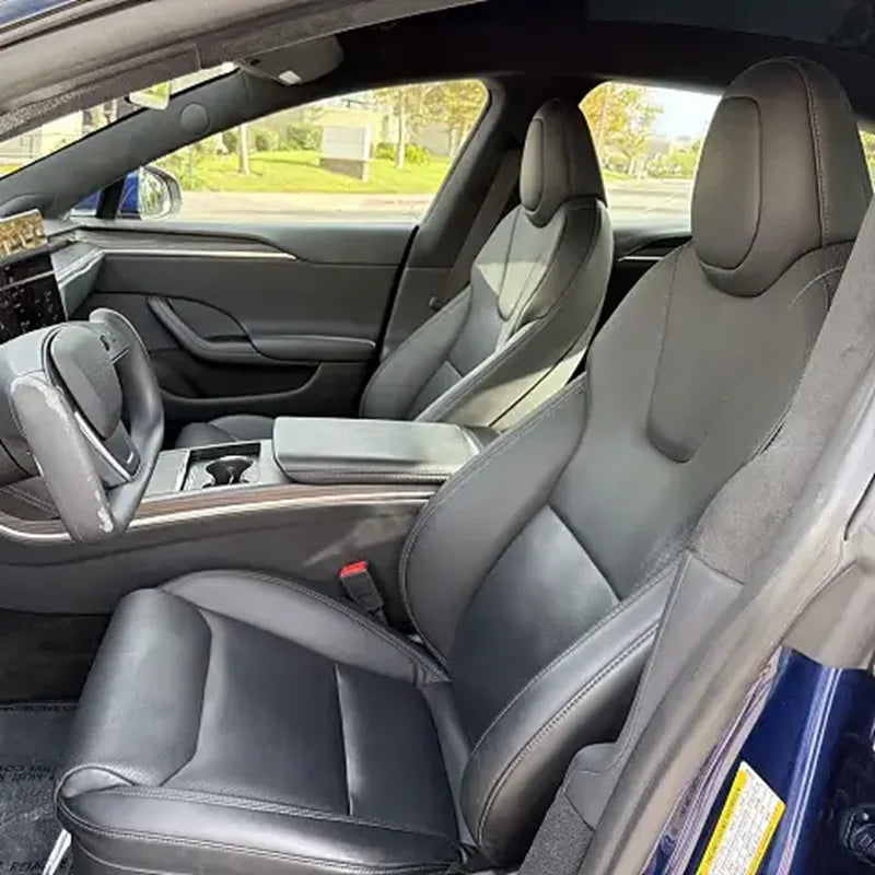 For Tesla Model S 2021 2022 2023 2024 2025 Vegan Nappa Leather Custom Car Seat Covers Full Set Interior Protector Accessories