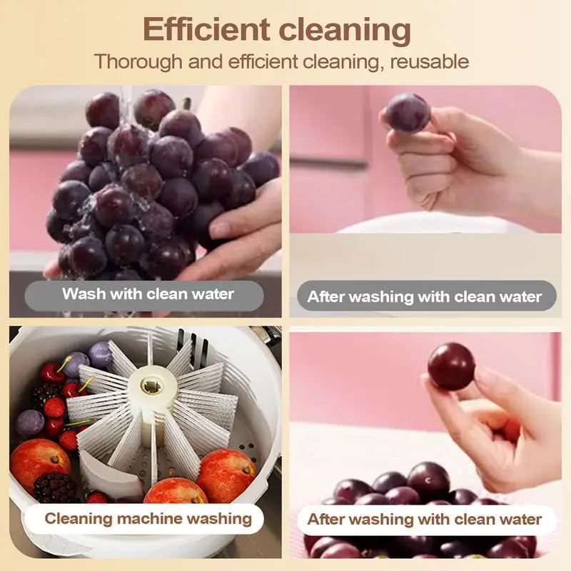 Fruit Veggie Bowl Electric Cleaning Dryer Fruit Vegetable Dry and Wet Separation Draining Salad Spinner Vegetable Washer Spinner