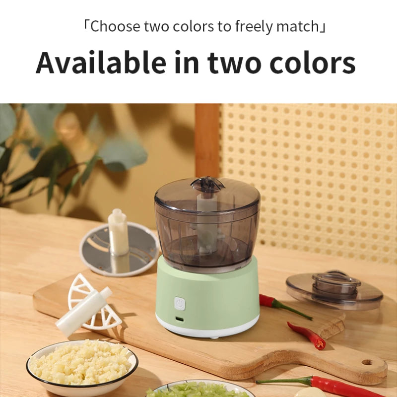 Multifunctional Food Processor - Cordless Electric Meat & Vegetable Grinder, Chopper, Meat Grinder, Dicer - Portable Mini Food M