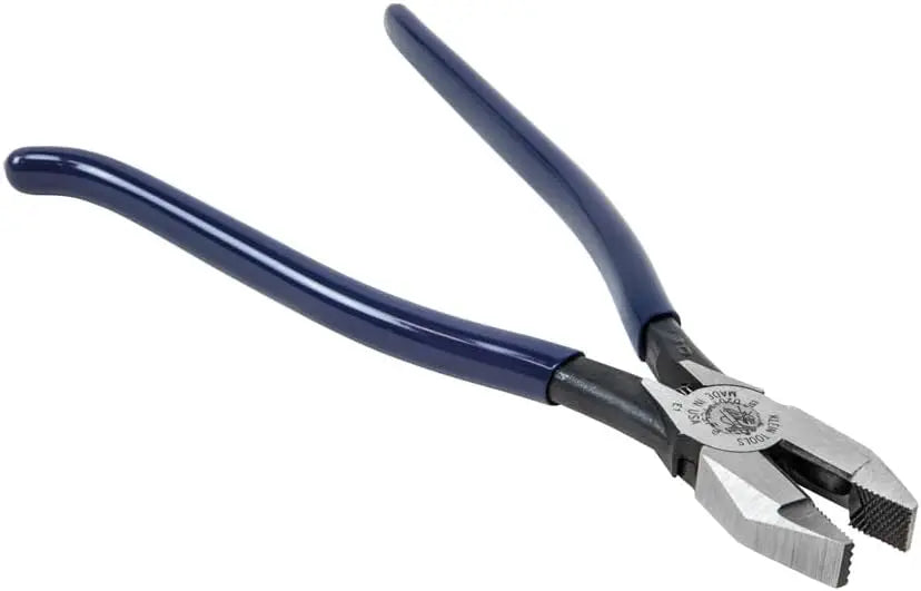 Heavy-duty Ironworker Pliers with Spring Loaded Side Cutters, Twists and Cuts Annealed Rebar Tie Wire, Knurled Jaws, 9-Inch Long