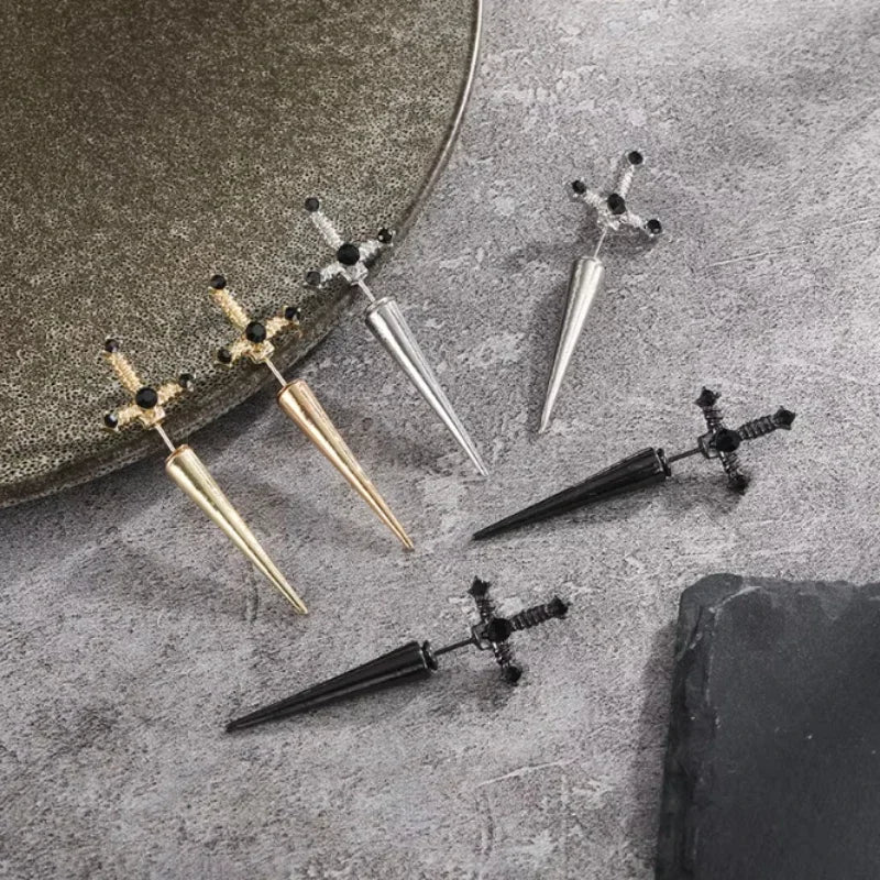 Gothic Nearby Sword Earrings Vintage Cool Punk Ear Cuffs Gothic Dagger Earrings Women's Jewelry Accessories Gifts